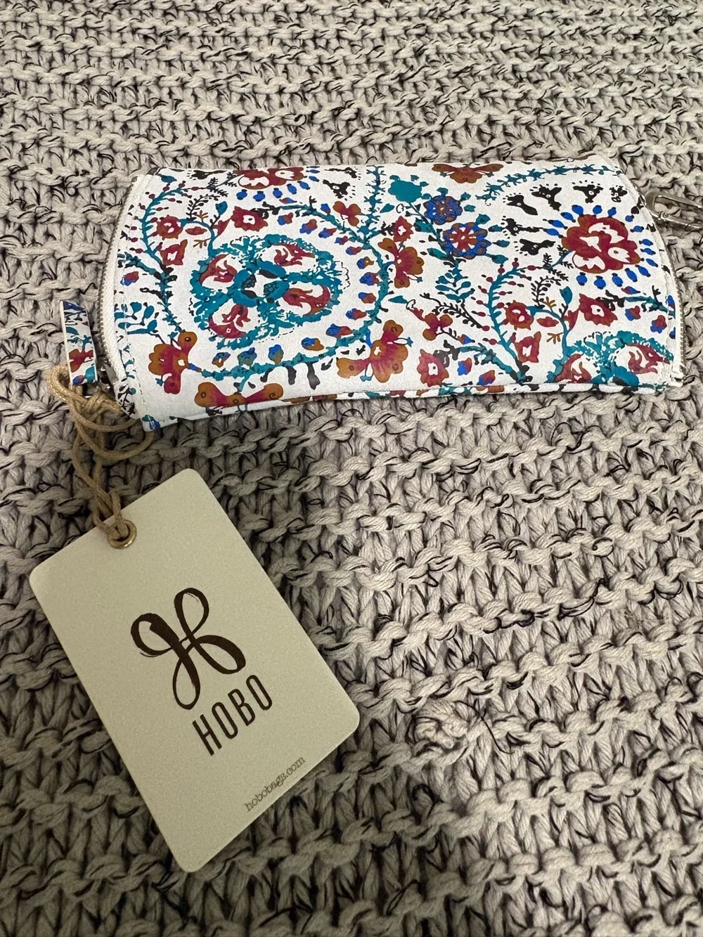 HOBO Spark Leather Double Eyeglass Case Batik Blooms Floral Print NWT Pouch